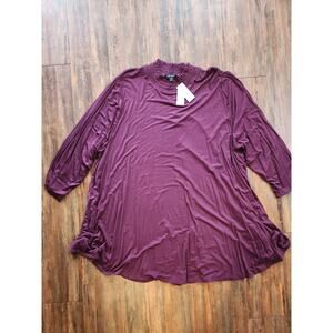 Nwt Lane Bryant plum faux turtleneck swing top. Womens size 26/28
